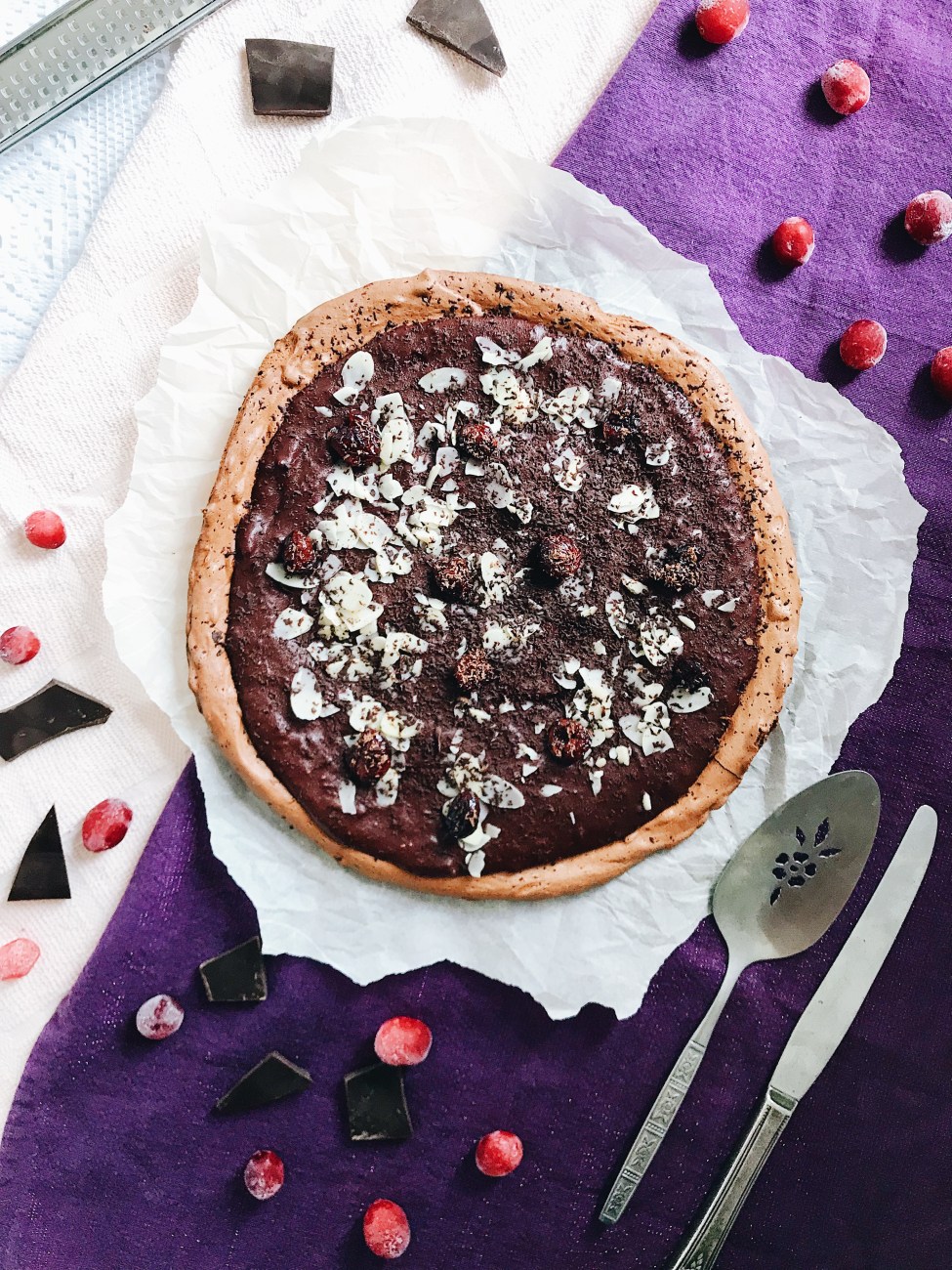 Pavlova au chocolat, aux canneberges et à l'érable