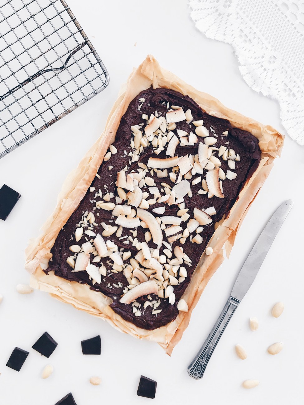 Carrés feuilletés au chocolat, amandes et érable | Chocolate and almonds puff pastry